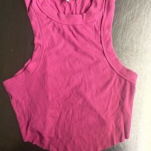 Olivaceous Fuchsia Ribbed Muscle Tee